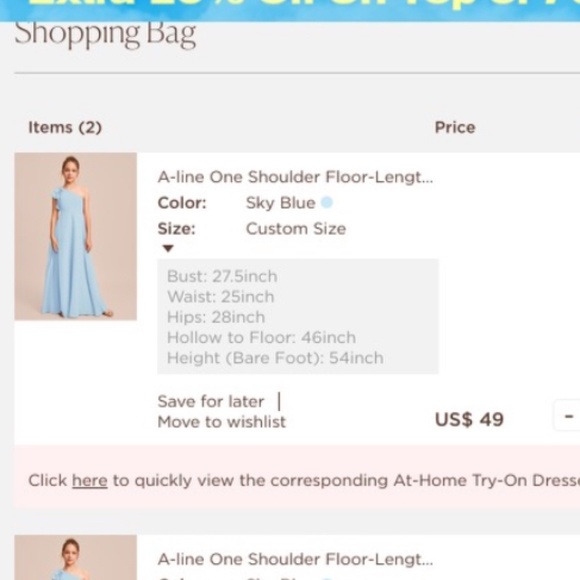 Jr Bridesmaid/Flower Sky Blue Chiffon Dress Little Girl Size 9 from JJ’sHouse - Picture 5 of 7